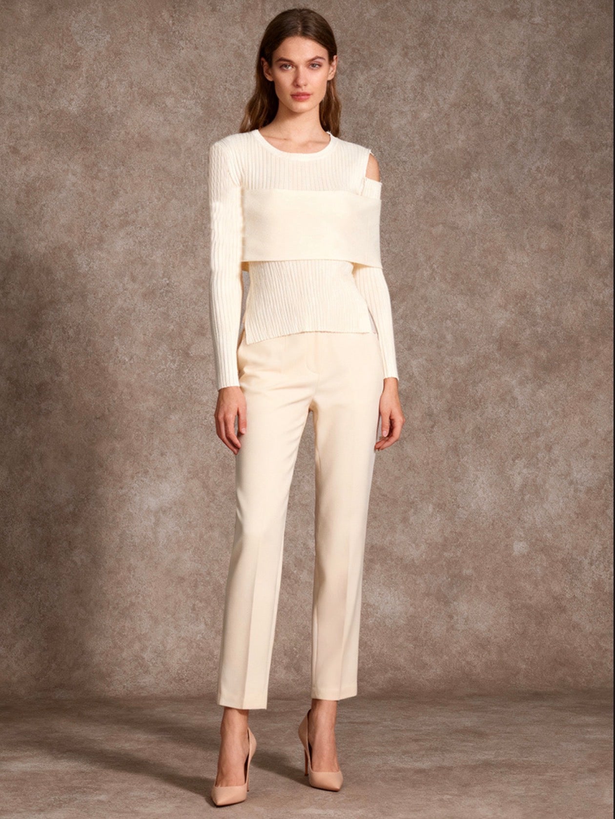 Two-Piece Off-Shoulder Knit Top