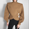 Khaki Waist-Cinching Jacket