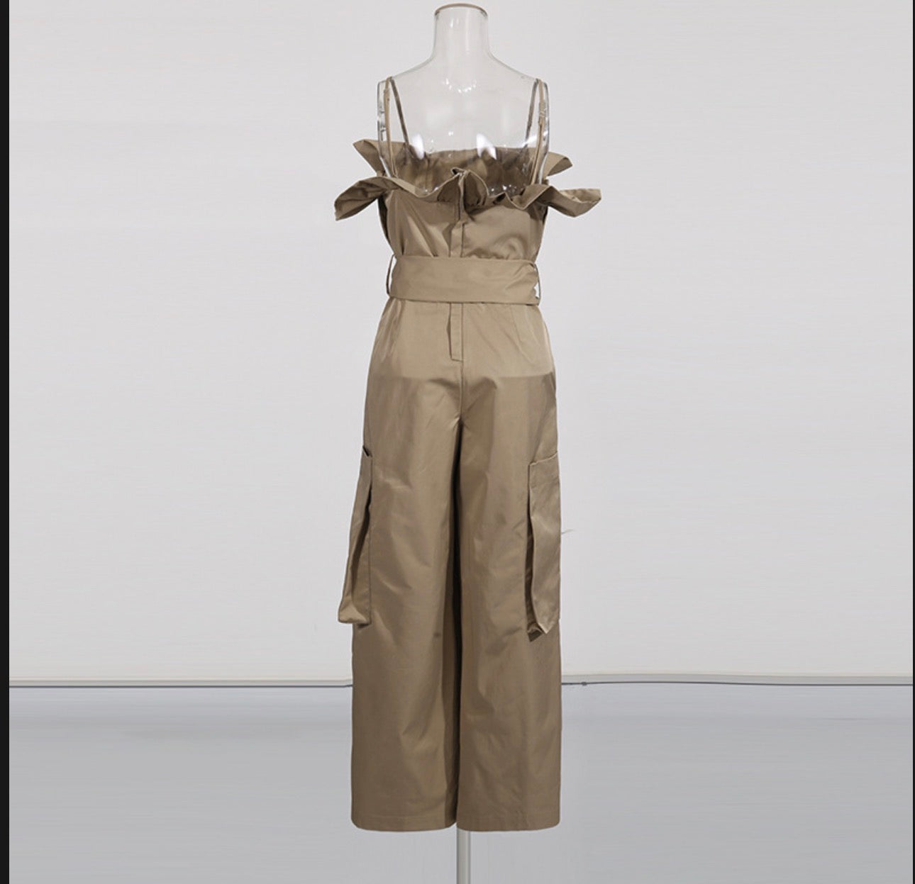 Strapless Khaki Jumpsuit