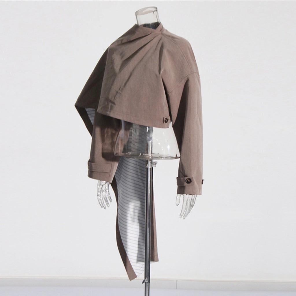Stand-Up Collar Asymmetrical