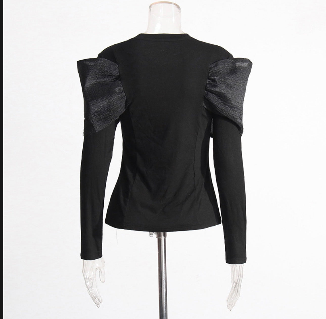Long-Sleeved Patchwork Large Bow