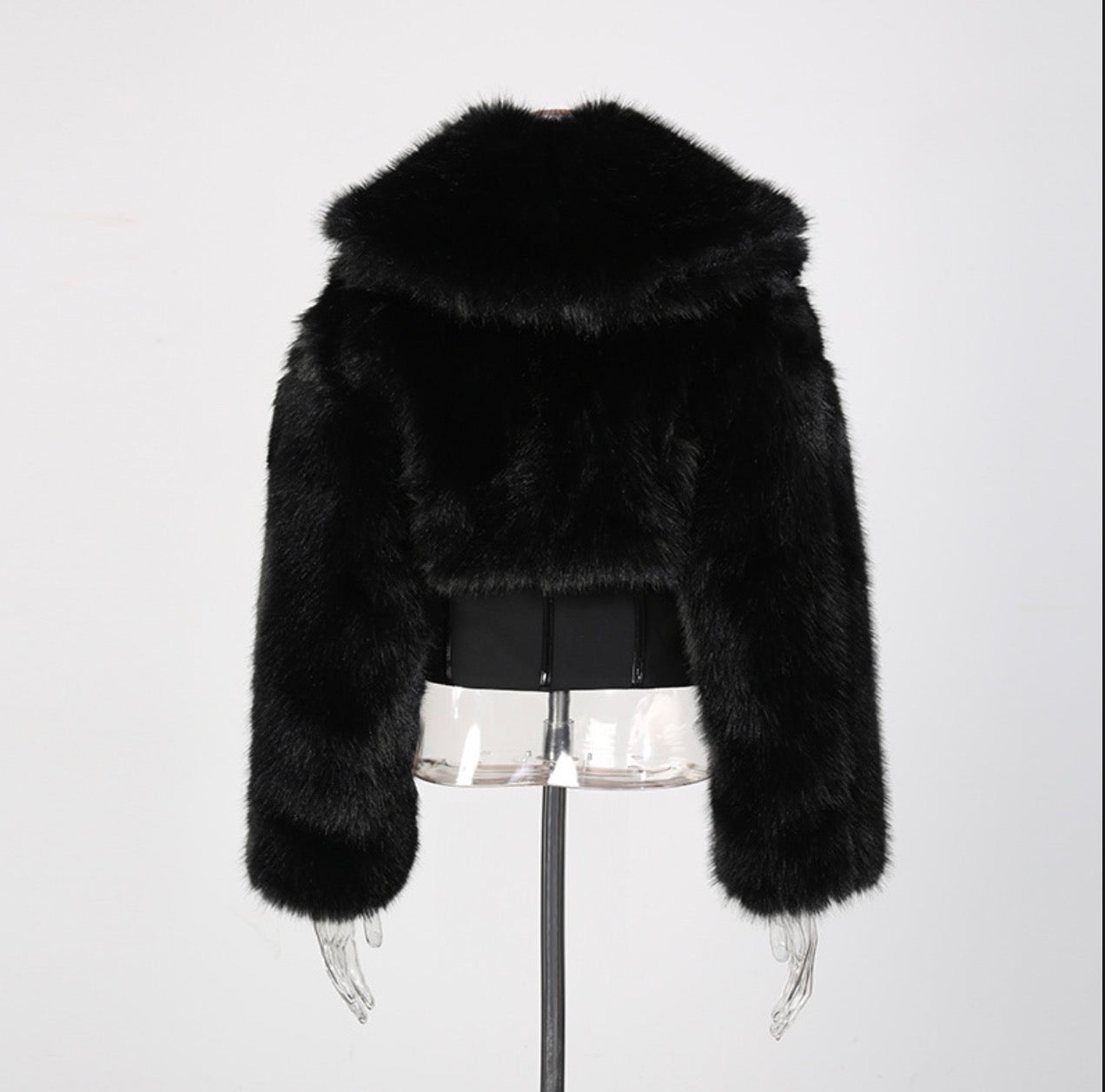 Black Plush Short Coat