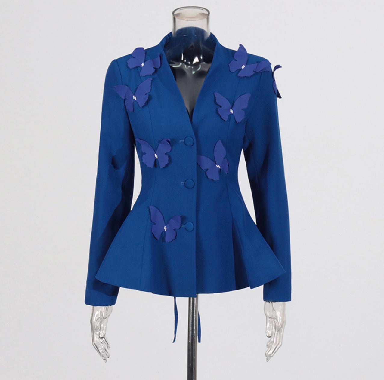 V-Neck Butterfly Suit High-Waisted Pleated Skirt