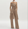 Strapless Khaki Jumpsuit