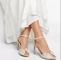 Sandals Pure Color Lace Sweet Pearl Heels