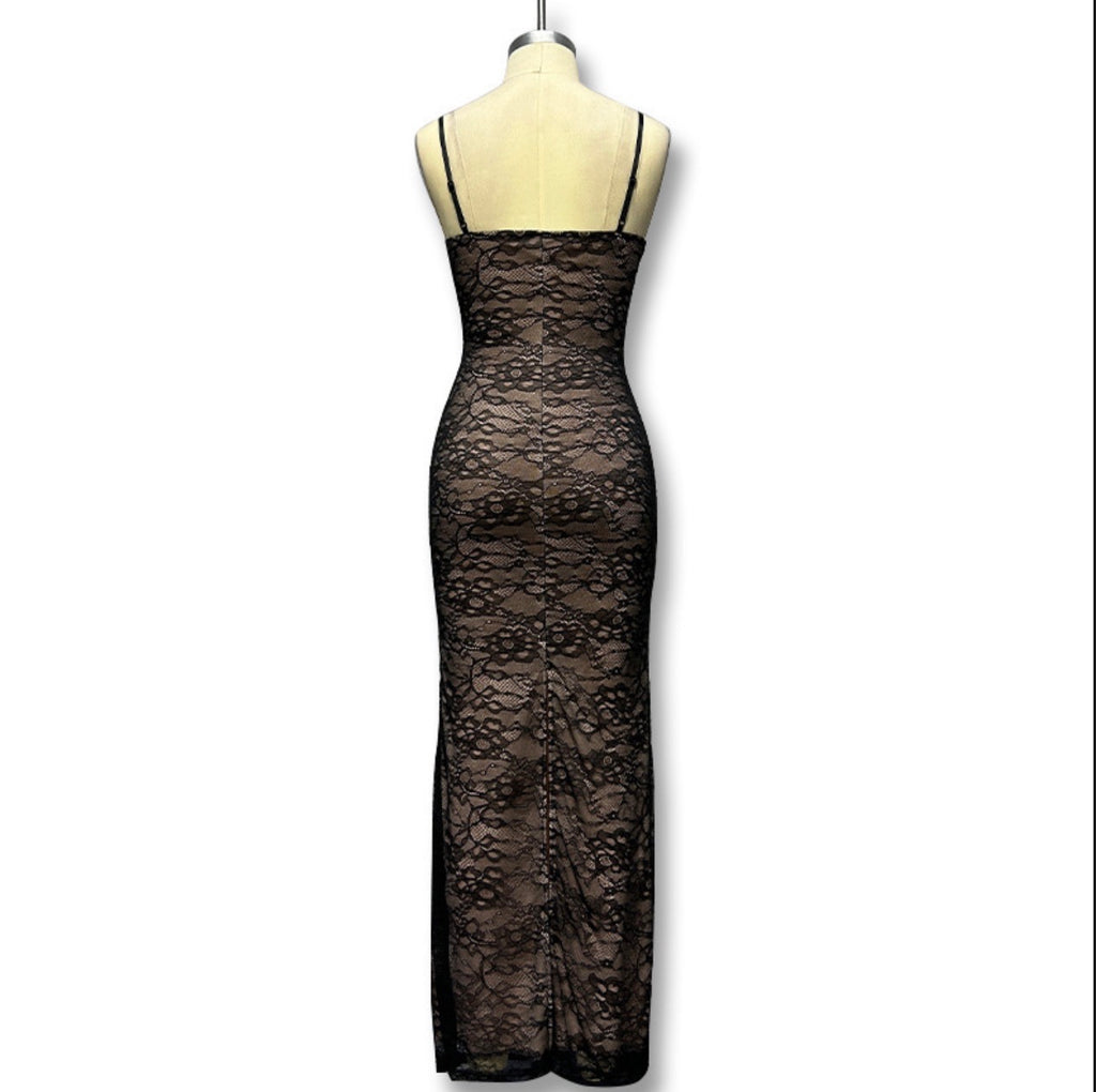 Lace Long Skirt Off-Shoulder Slim Dress
