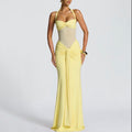 Ribbon Splicing Long Skirt Slim