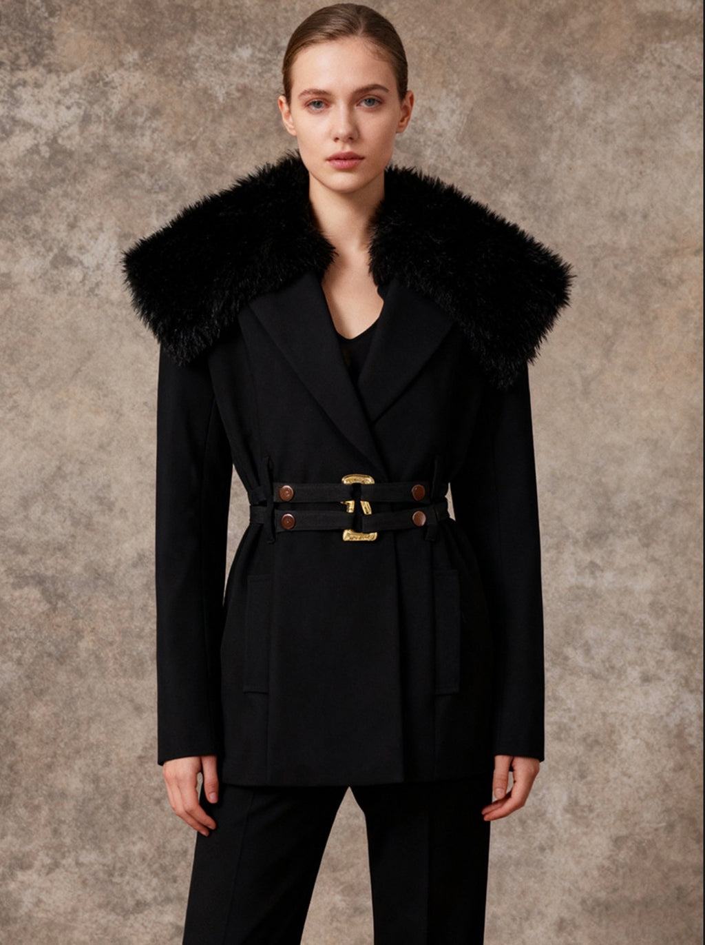 Waist Buckle Waist-Cinching Blazer