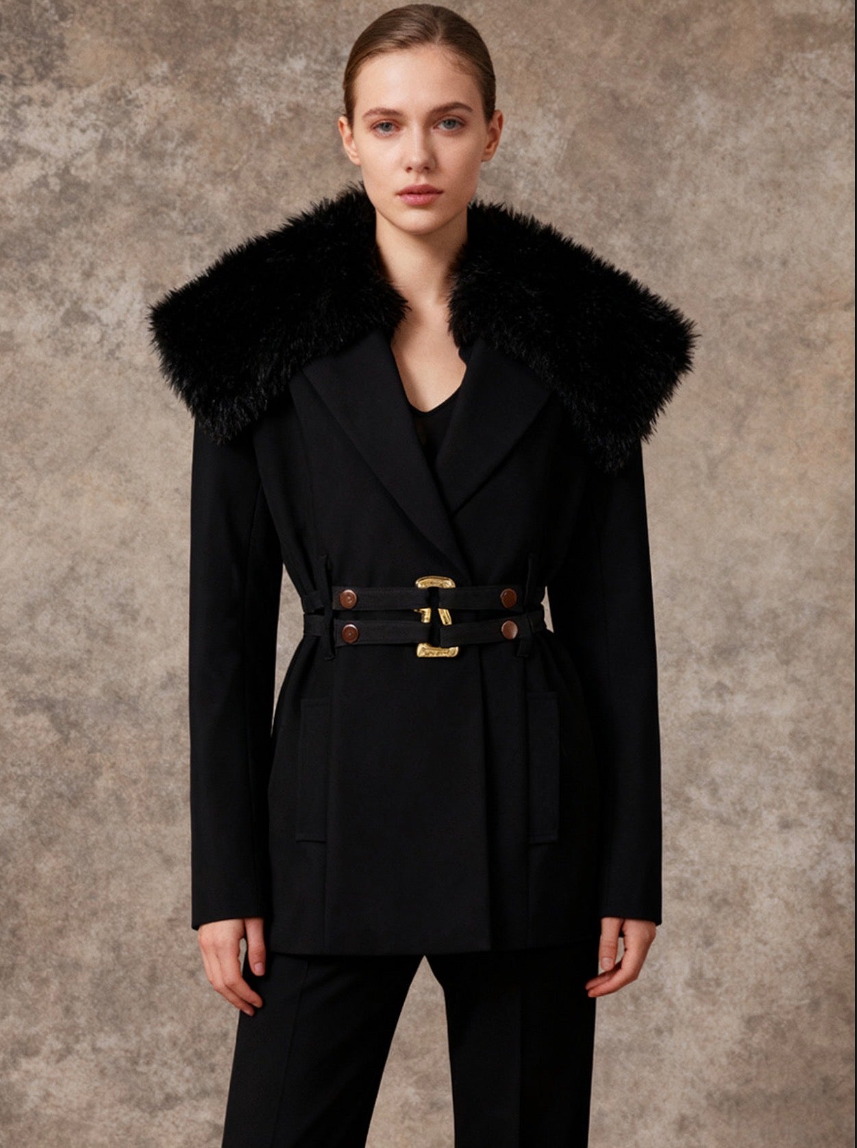 Waist Buckle Waist-Cinching Blazer