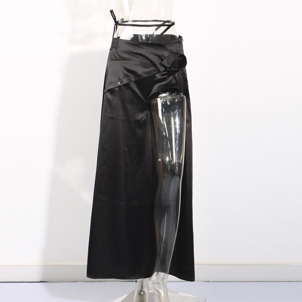 High-Waisted Slit Skirt