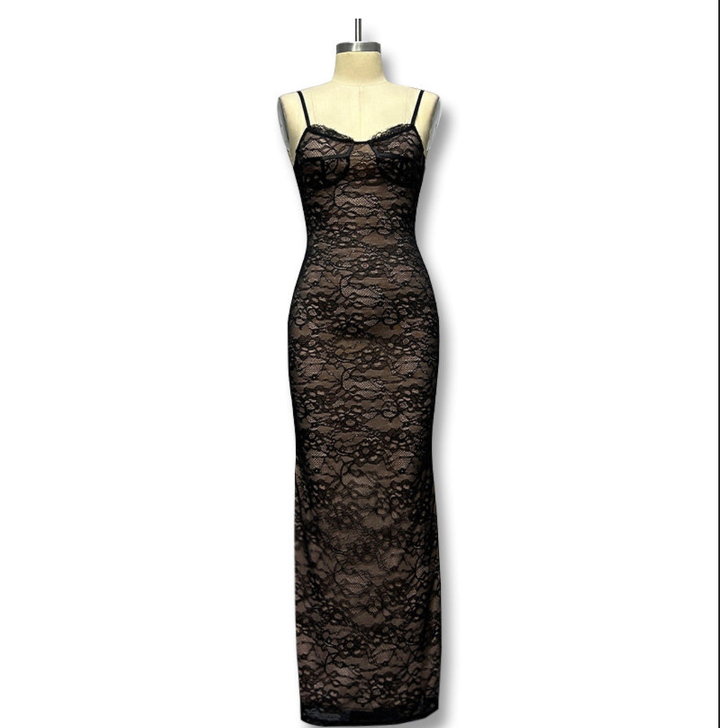 Lace Long Skirt Off-Shoulder Slim Dress