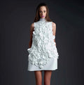 Sleeveless Three-Dimensional Floral Short Skirt