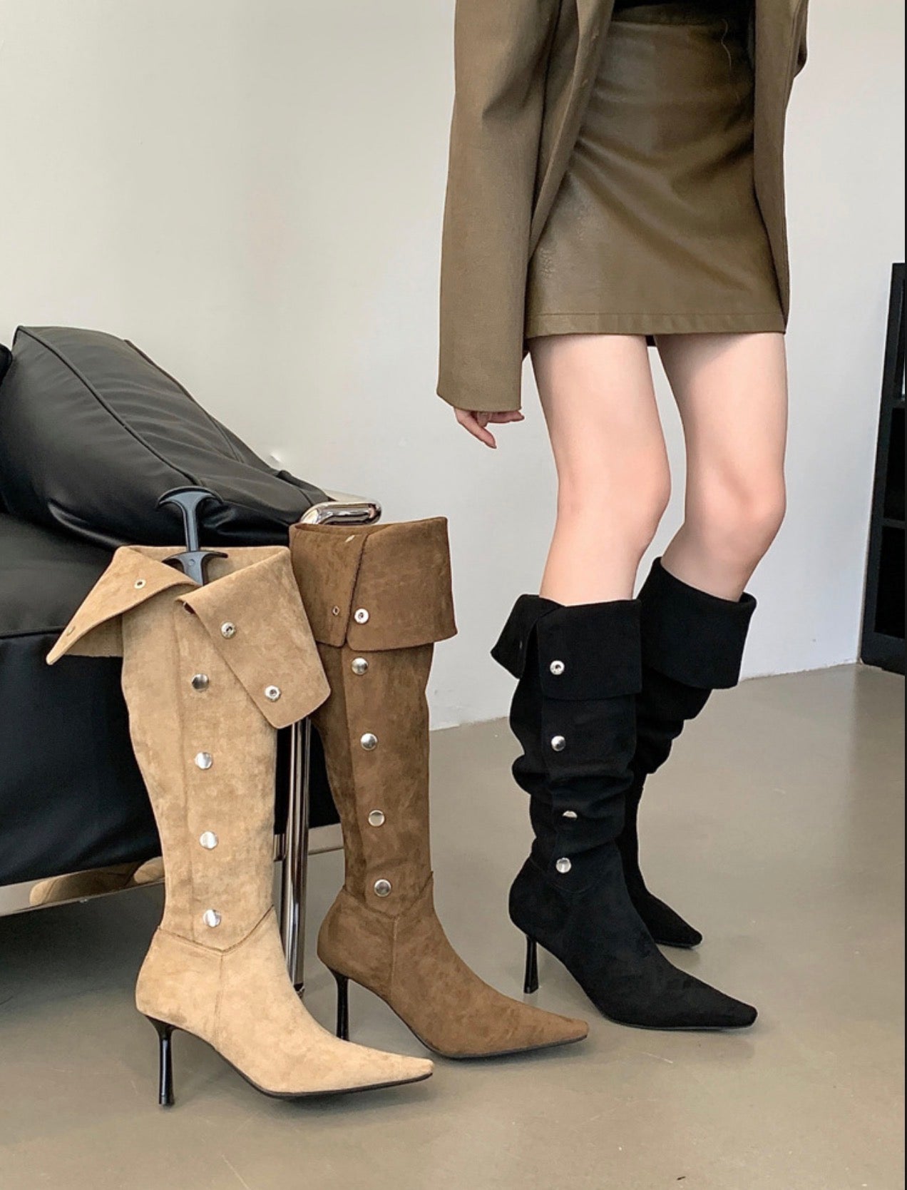 Two-Way Reversible Boots High-Heels