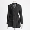 Waist Hollow-Out Patchwork Blazer