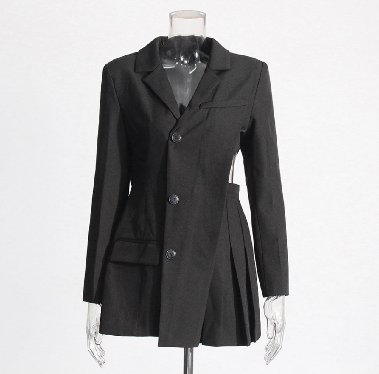 Waist Hollow-Out Patchwork Blazer