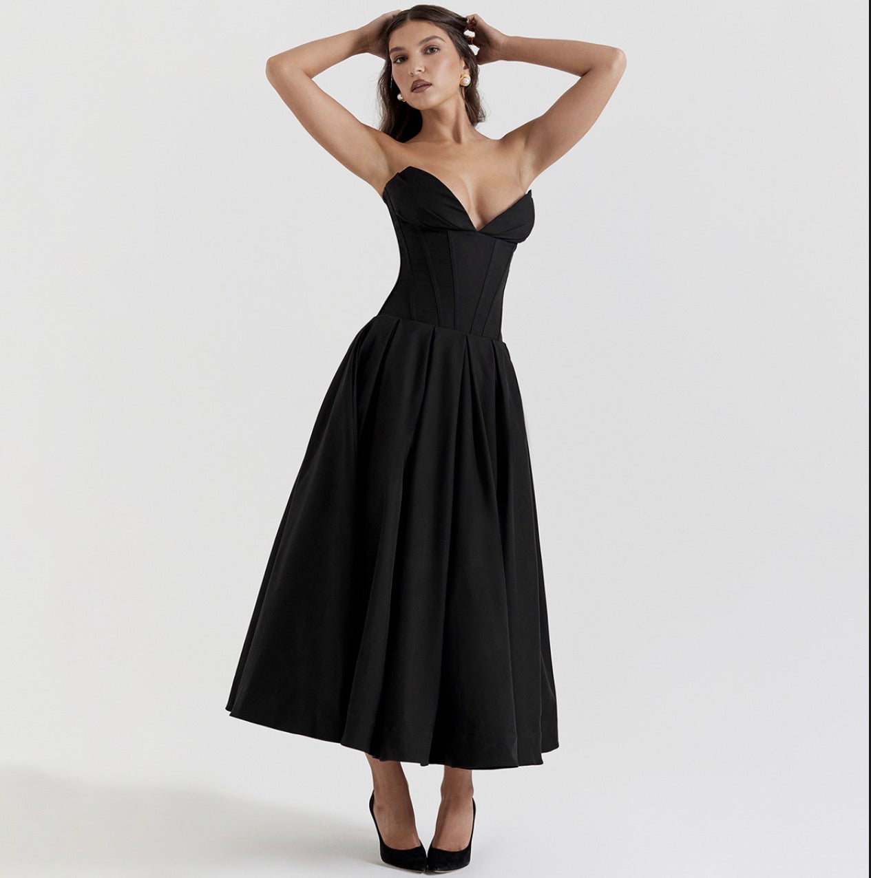 Long Skirt Strapless Skirt V Pointed Dress