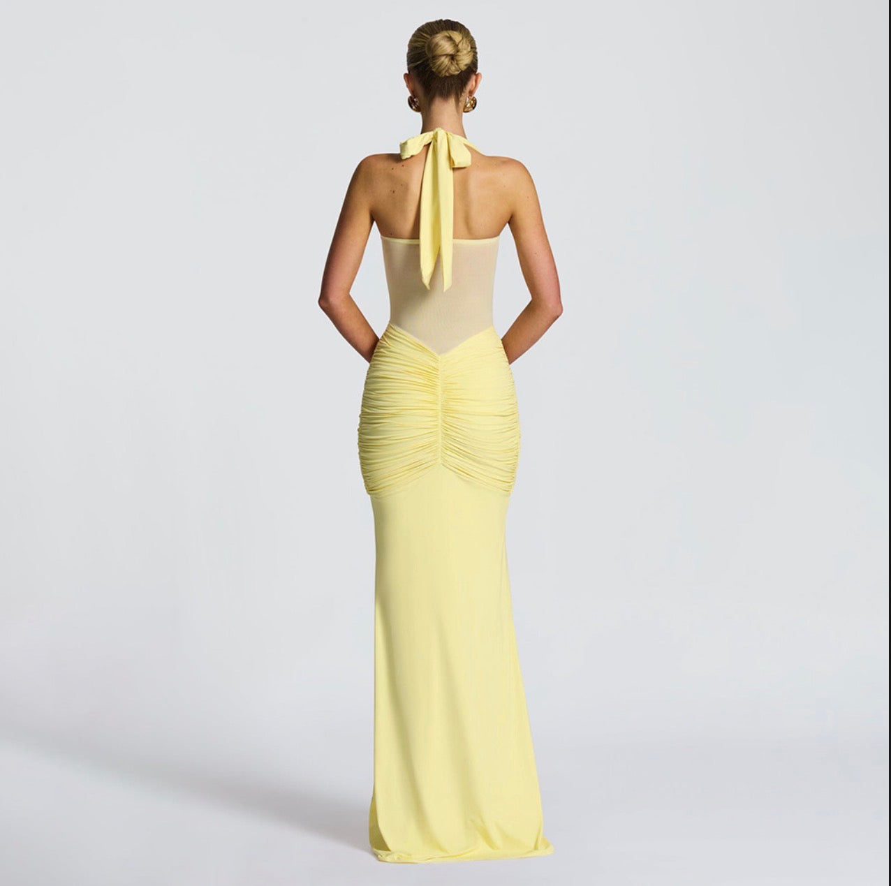 Ribbon Splicing Long Skirt Slim
