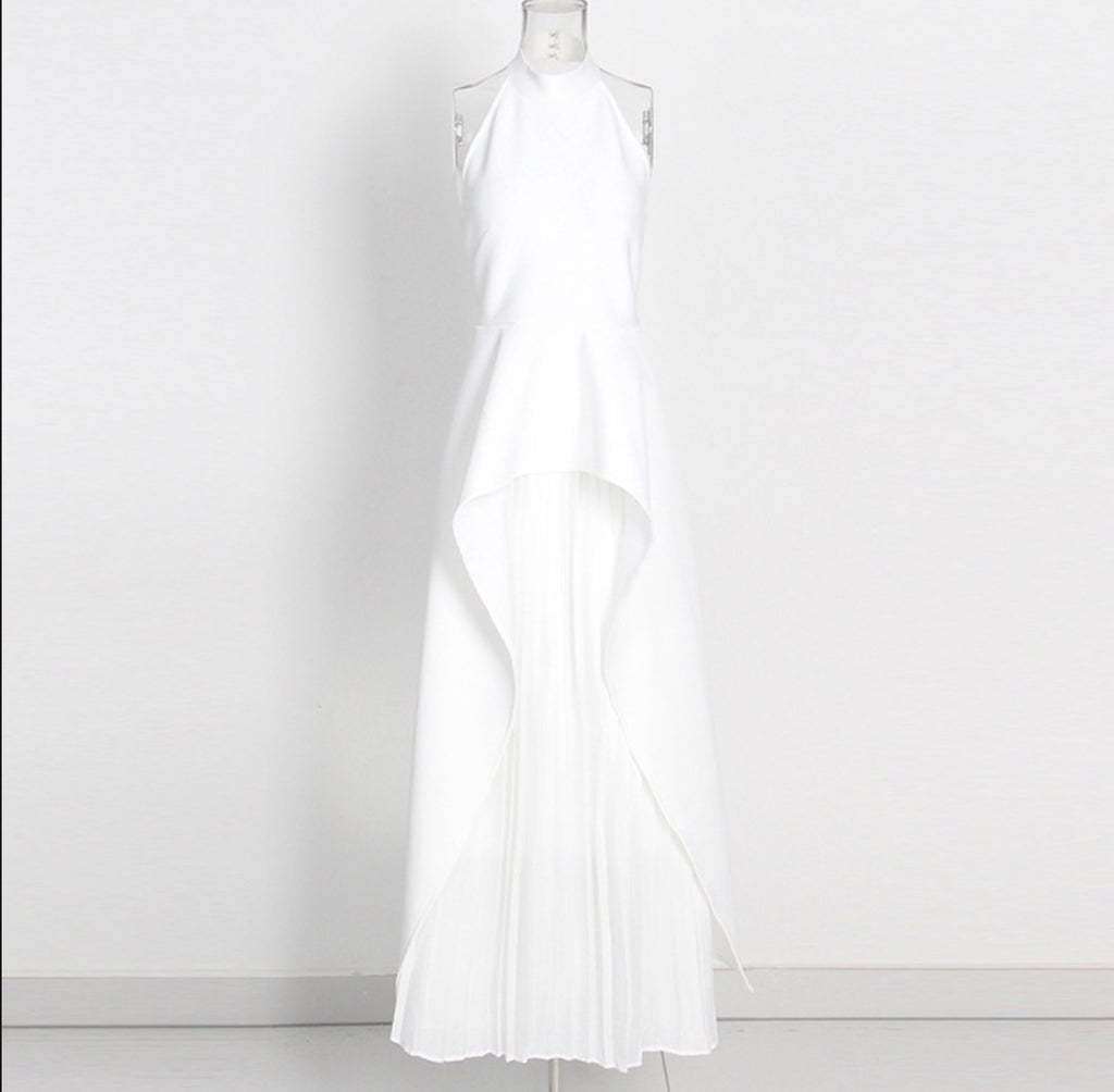 Backless Sleeveless Top High-Waisted Skirt
