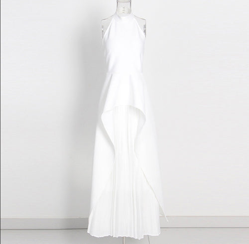 Backless Sleeveless Top High-Waisted Skirt
