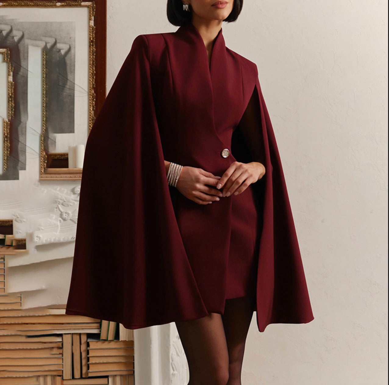 Shawl Sleeve Sleeveless Top
