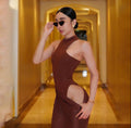 Round neck sleeveless slim stitching dress