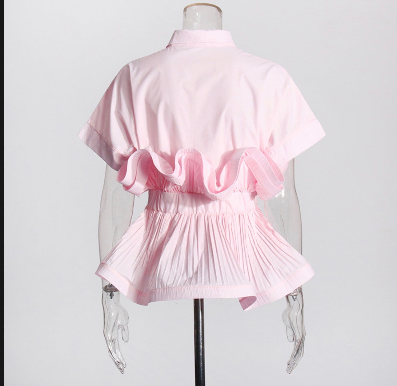 Short Sleeved Ruffled Short Shirt