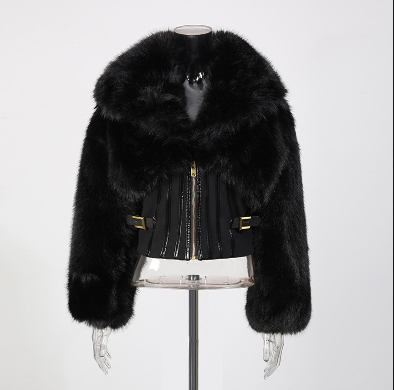 Black Plush Short Coat