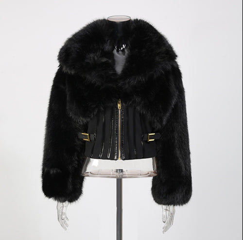 Black Plush Short Coat