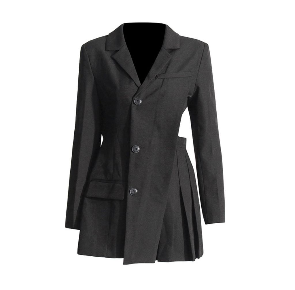 Waist Hollow-Out Patchwork Blazer