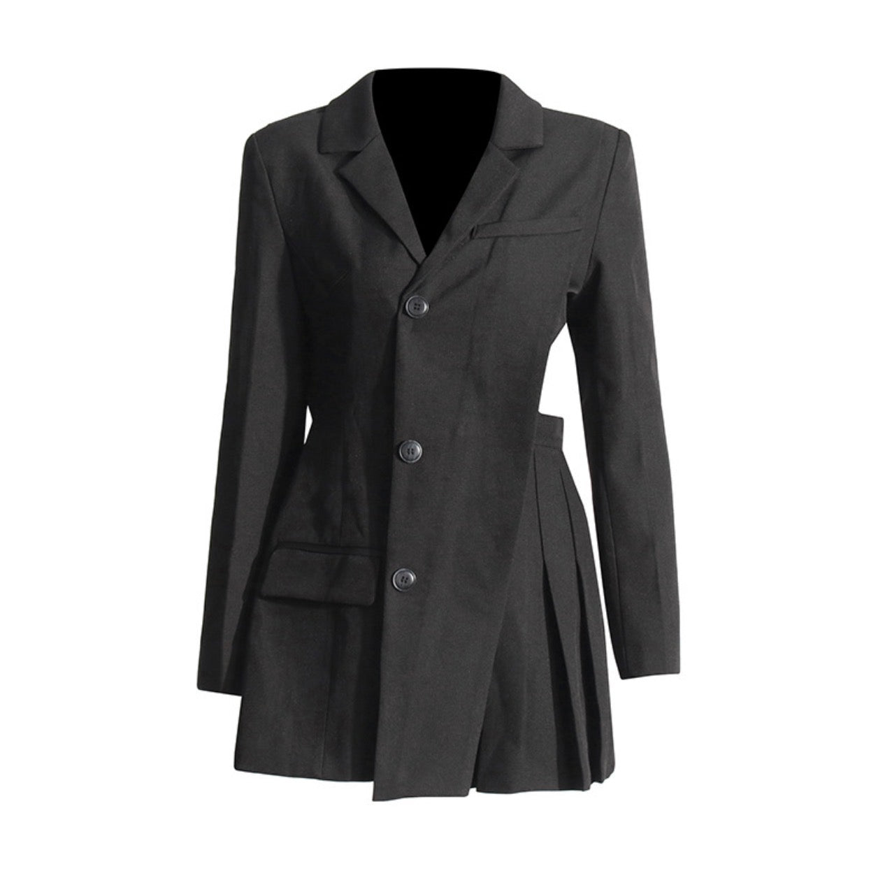Waist Hollow-Out Patchwork Blazer