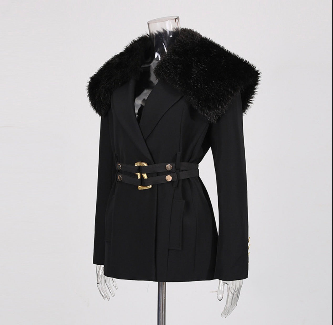 Waist Buckle Waist-Cinching Blazer