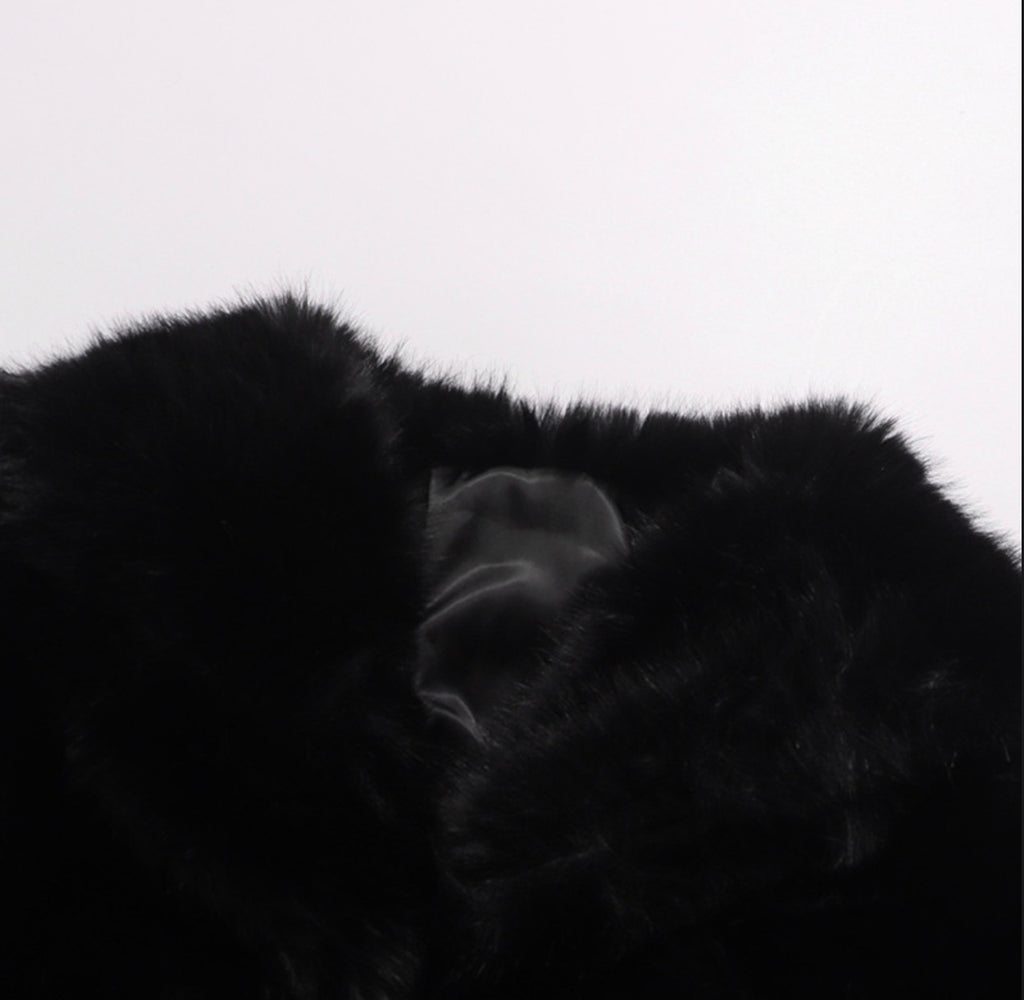 Black Plush Short Coat