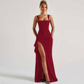 Strap Backless High Split dress
