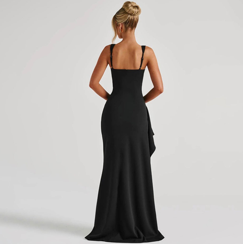 Strap Backless High Split dress