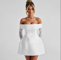 Off-shoulder long sleeve dress