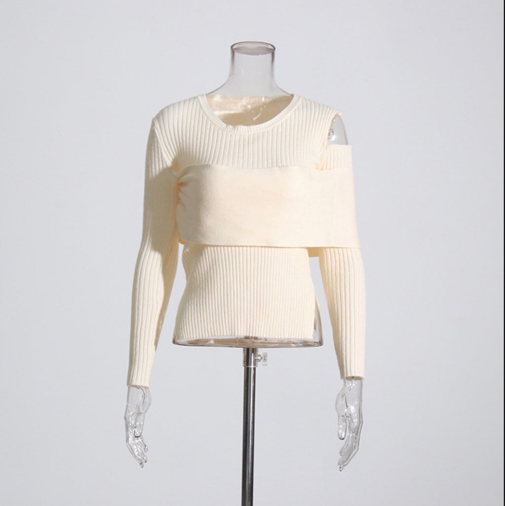 Two-Piece Off-Shoulder Knit Top