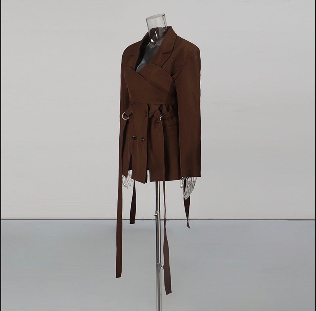 Metal Ring Buckle Waist Jacket