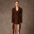Metal Ring Buckle Waist Jacket