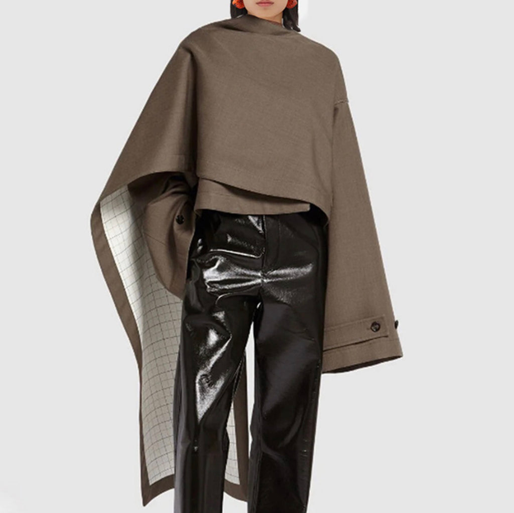 Stand-Up Collar Asymmetrical