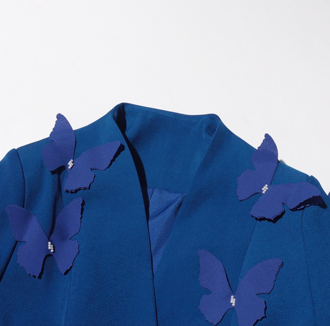 V-Neck Butterfly Suit High-Waisted Pleated Skirt