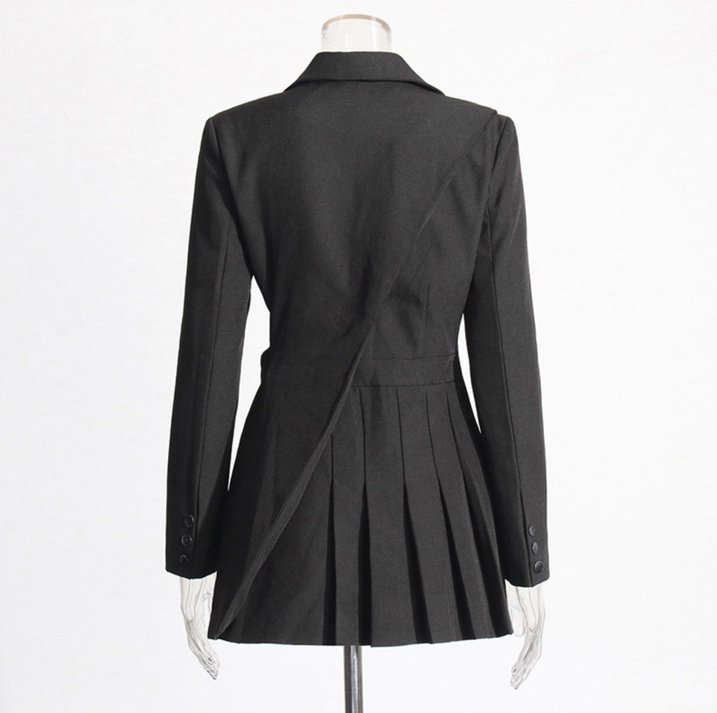 Waist Hollow-Out Patchwork Blazer
