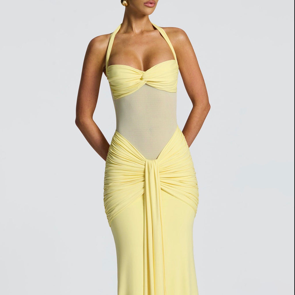 Ribbon Splicing Long Skirt Slim