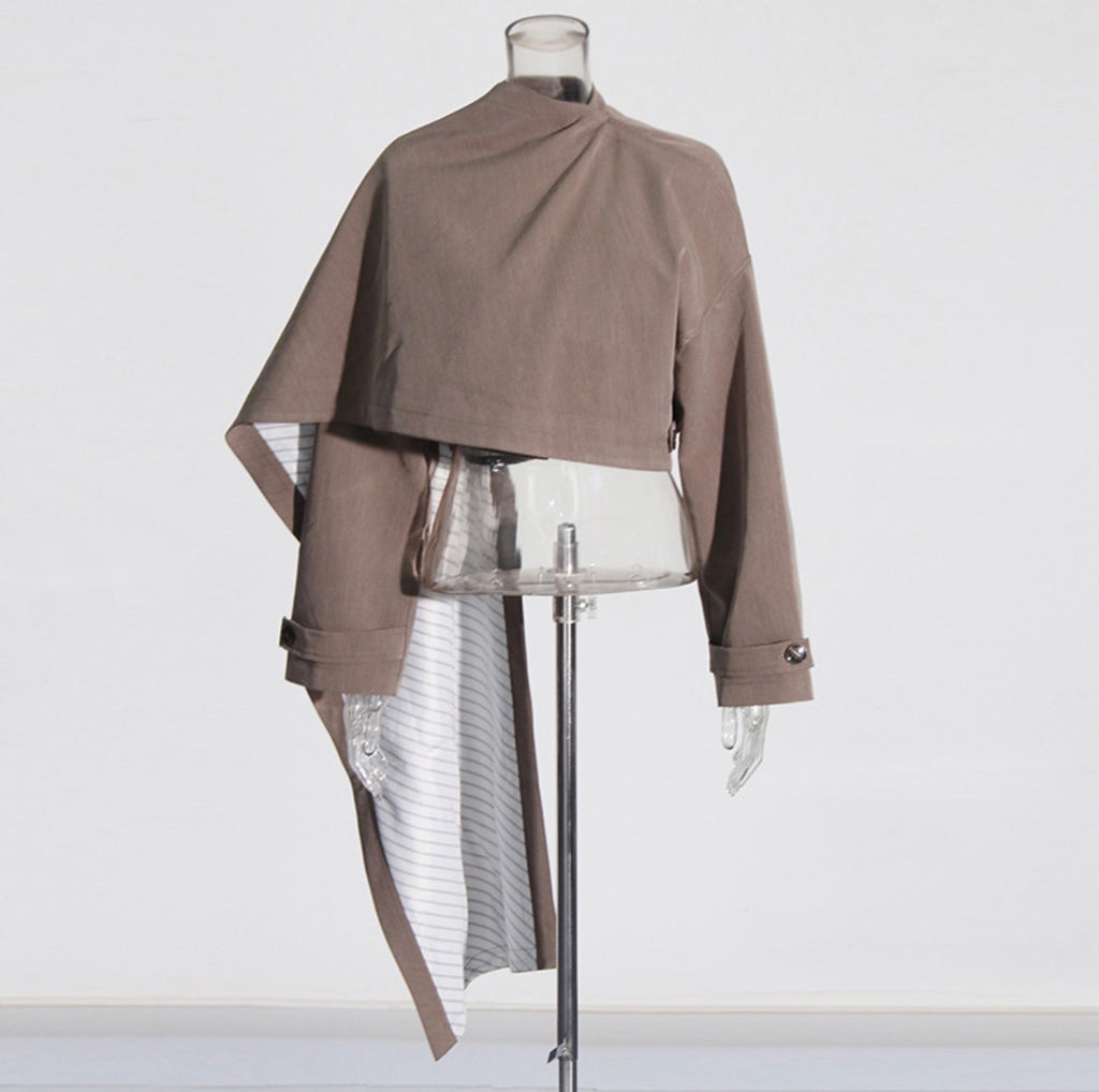 Stand-Up Collar Asymmetrical