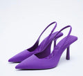 Pointed Fine Heeled Mid-Heeled Shoes Rear Empty Heeled Sandals High Heeled Shoes